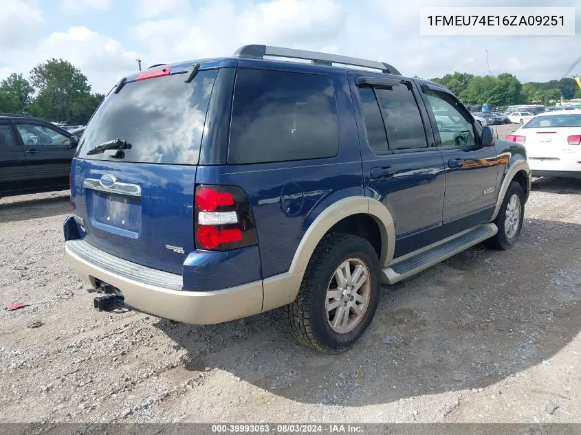 1FMEU74E16ZA09251 2006 Ford Explorer Eddie Bauer