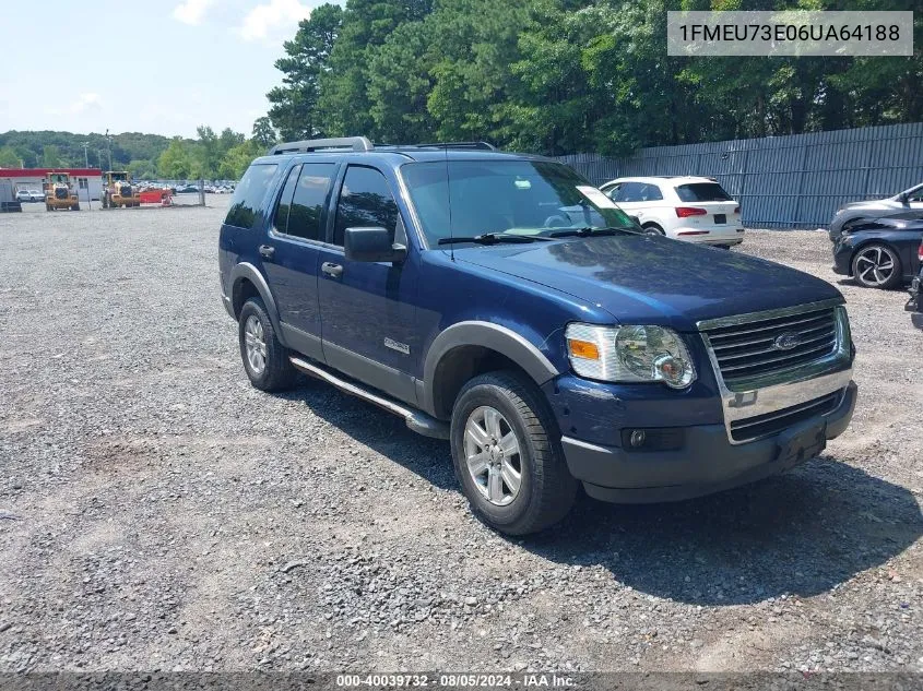 2006 Ford Explorer Xlt VIN: 1FMEU73E06UA64188 Lot: 40039732