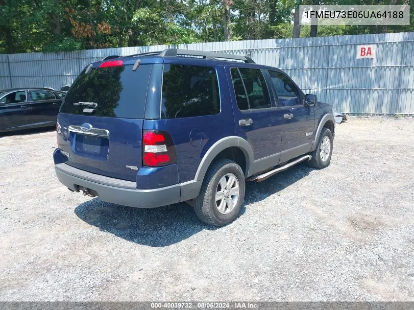 2006 Ford Explorer Xlt VIN: 1FMEU73E06UA64188 Lot: 40039732