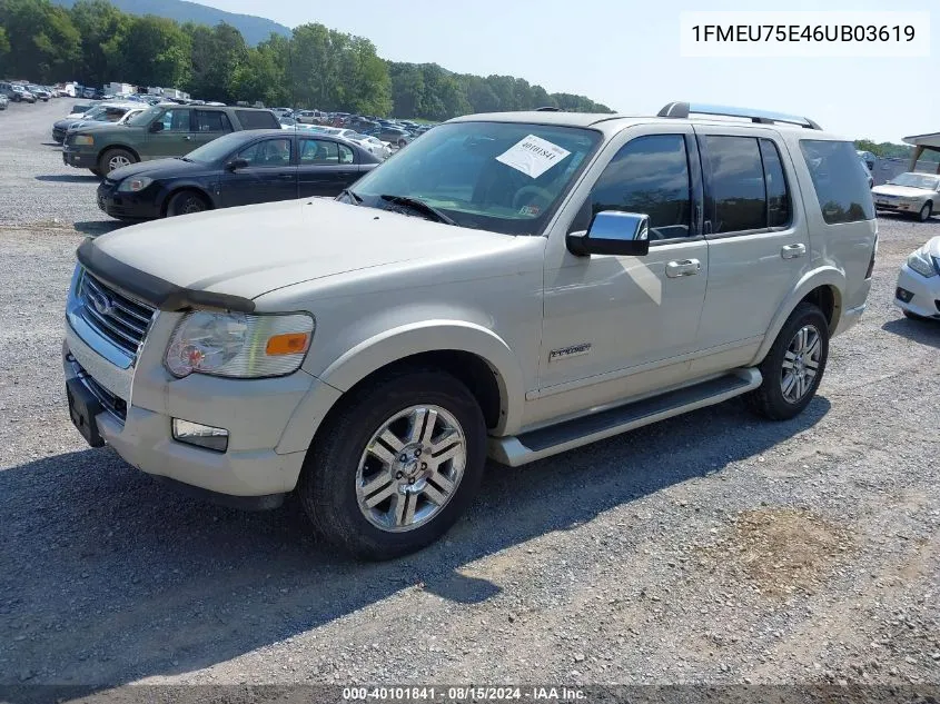 2006 Ford Explorer Limited VIN: 1FMEU75E46UB03619 Lot: 40101841