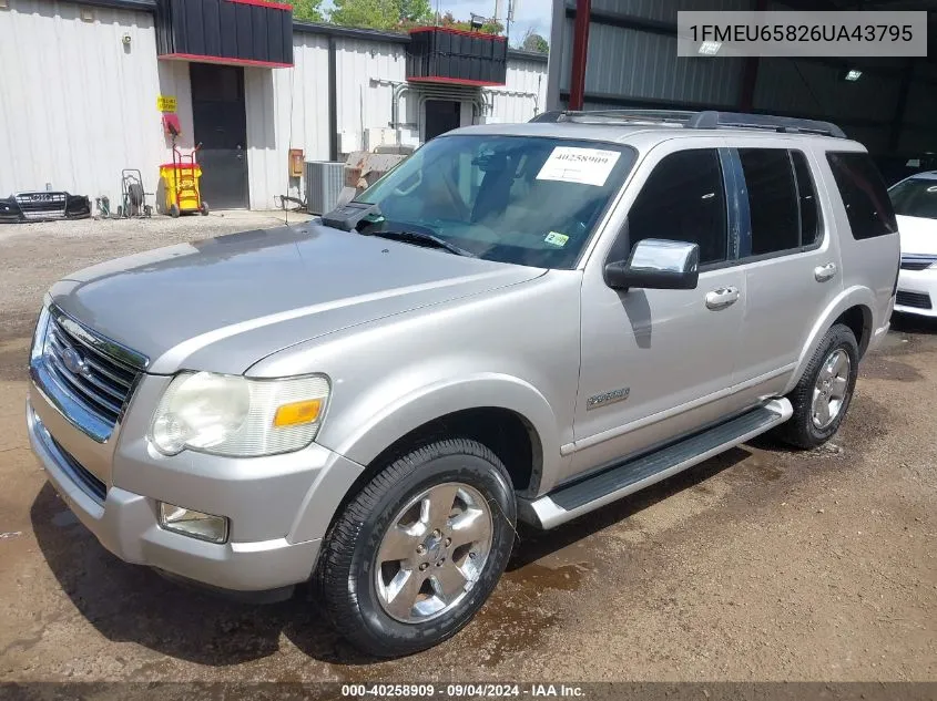 2006 Ford Explorer Limited VIN: 1FMEU65826UA43795 Lot: 40258909