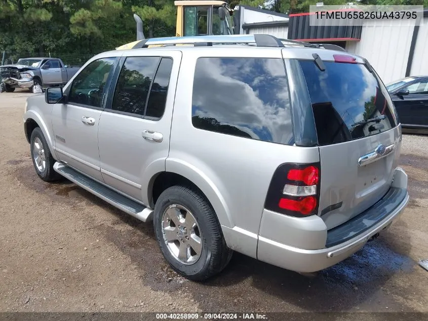 2006 Ford Explorer Limited VIN: 1FMEU65826UA43795 Lot: 40258909