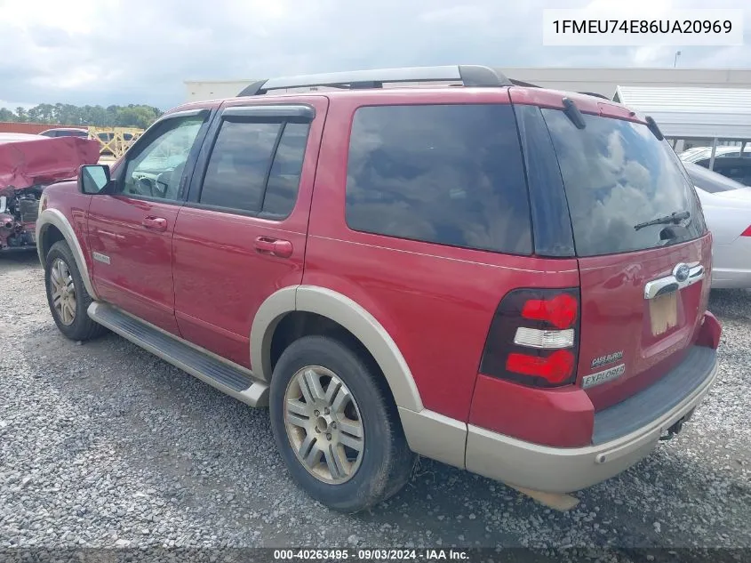 2006 Ford Explorer Eddie Bauer VIN: 1FMEU74E86UA20969 Lot: 40263495