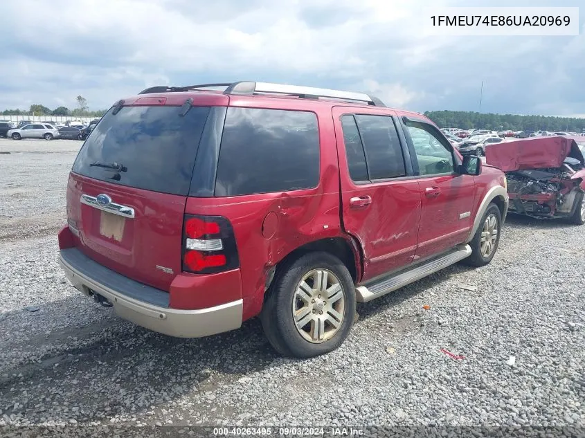 2006 Ford Explorer Eddie Bauer VIN: 1FMEU74E86UA20969 Lot: 40263495