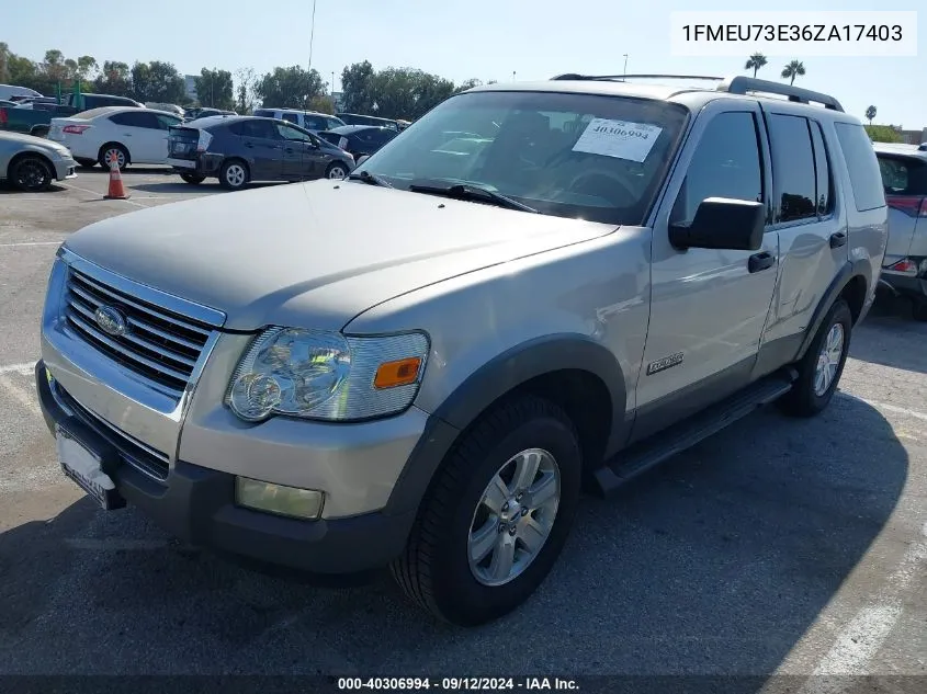 1FMEU73E36ZA17403 2006 Ford Explorer Xlt