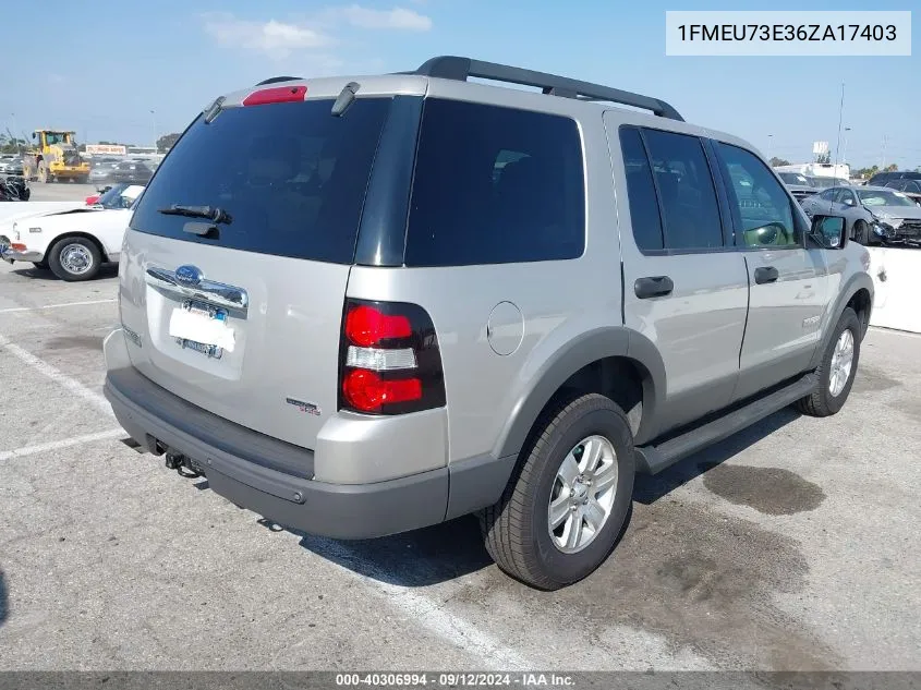 1FMEU73E36ZA17403 2006 Ford Explorer Xlt