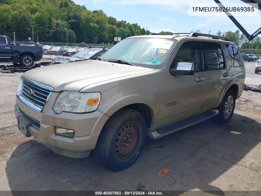 2006 Ford Explorer Limited VIN: 1FMEU75826UB69385 Lot: 40307083