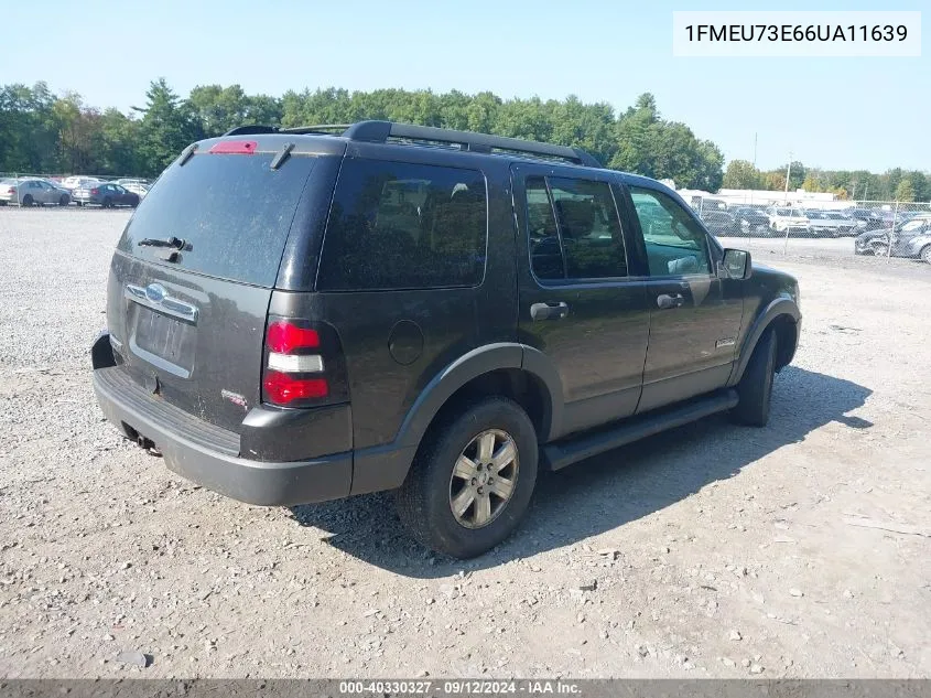 2006 Ford Explorer Xlt VIN: 1FMEU73E66UA11639 Lot: 40330327