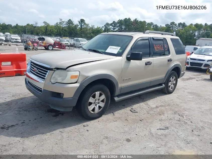 2006 Ford Explorer Xlt VIN: 1FMEU73E16UB06206 Lot: 40341025