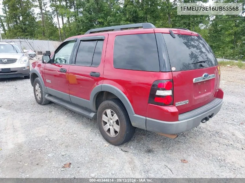 2006 Ford Explorer Xlt VIN: 1FMEU73E16UB63568 Lot: 40344614