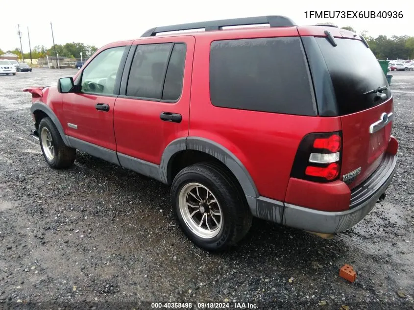 2006 Ford Explorer Xlt VIN: 1FMEU73EX6UB40936 Lot: 40358498