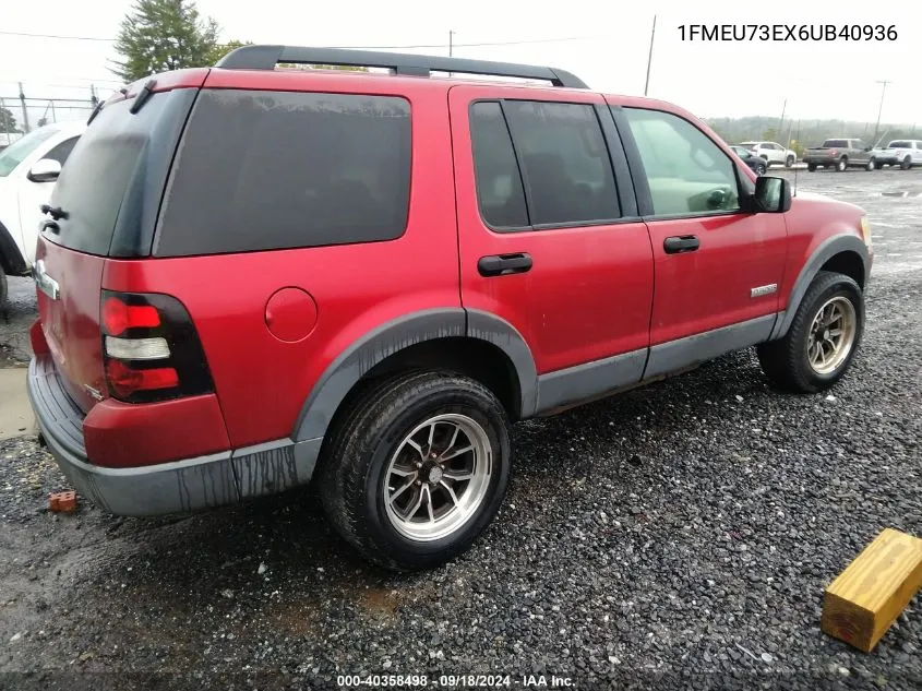 2006 Ford Explorer Xlt VIN: 1FMEU73EX6UB40936 Lot: 40358498