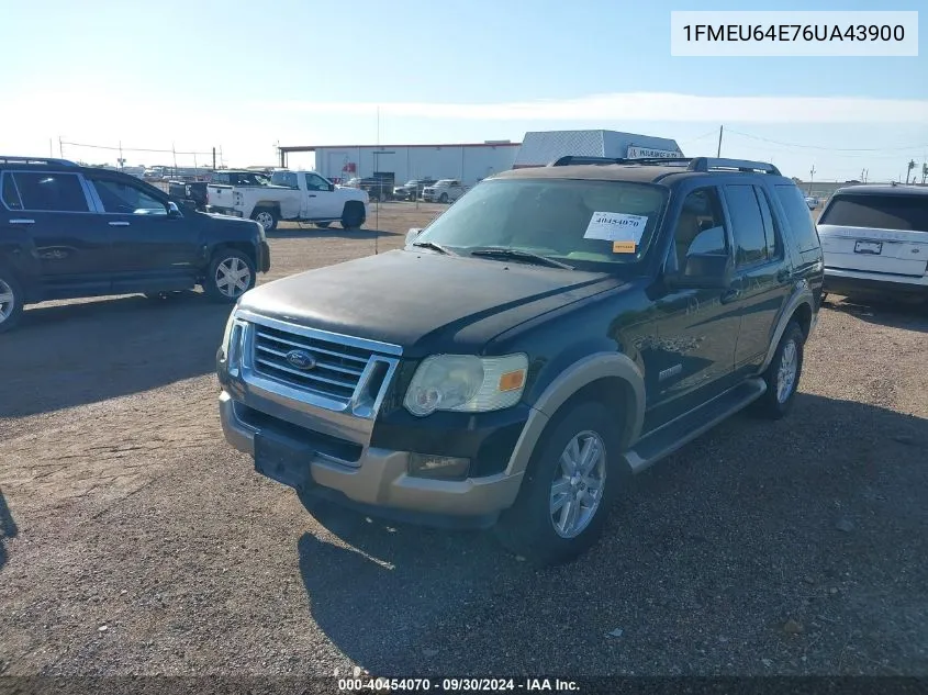 2006 Ford Explorer Eddie Bauer VIN: 1FMEU64E76UA43900 Lot: 40454070