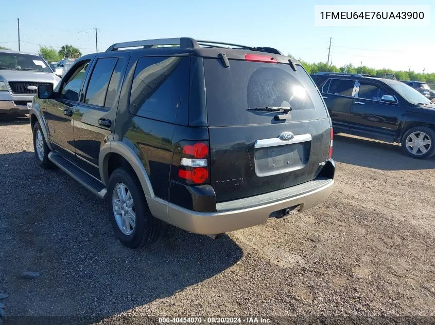 2006 Ford Explorer Eddie Bauer VIN: 1FMEU64E76UA43900 Lot: 40454070