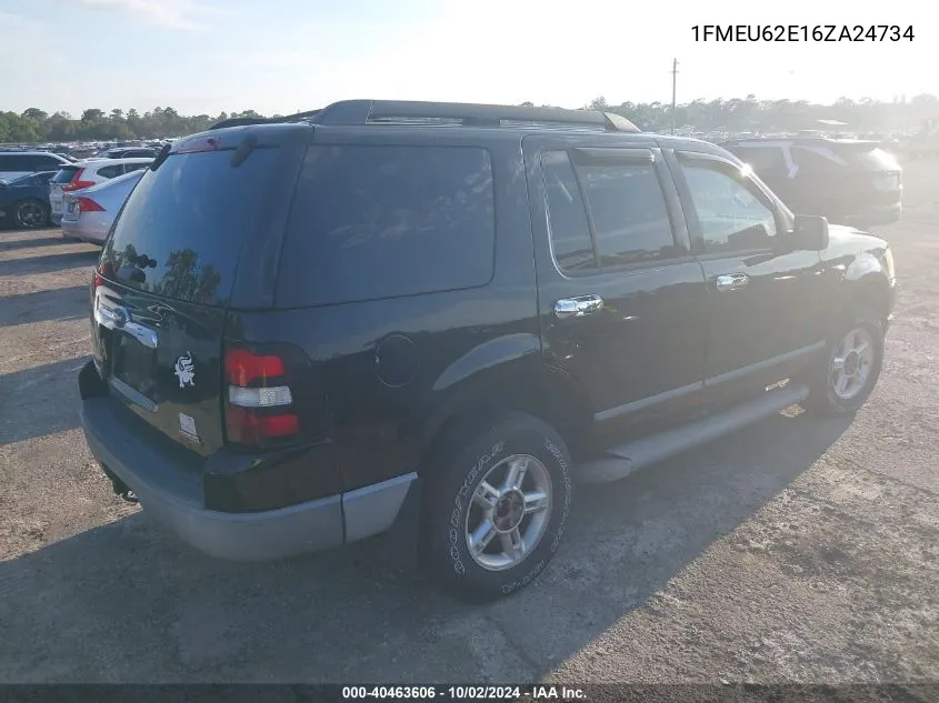 2006 Ford Explorer Xls VIN: 1FMEU62E16ZA24734 Lot: 40463606