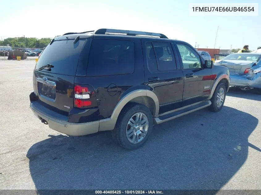 2006 Ford Explorer Eddie Bauer VIN: 1FMEU74E66UB46554 Lot: 40485425