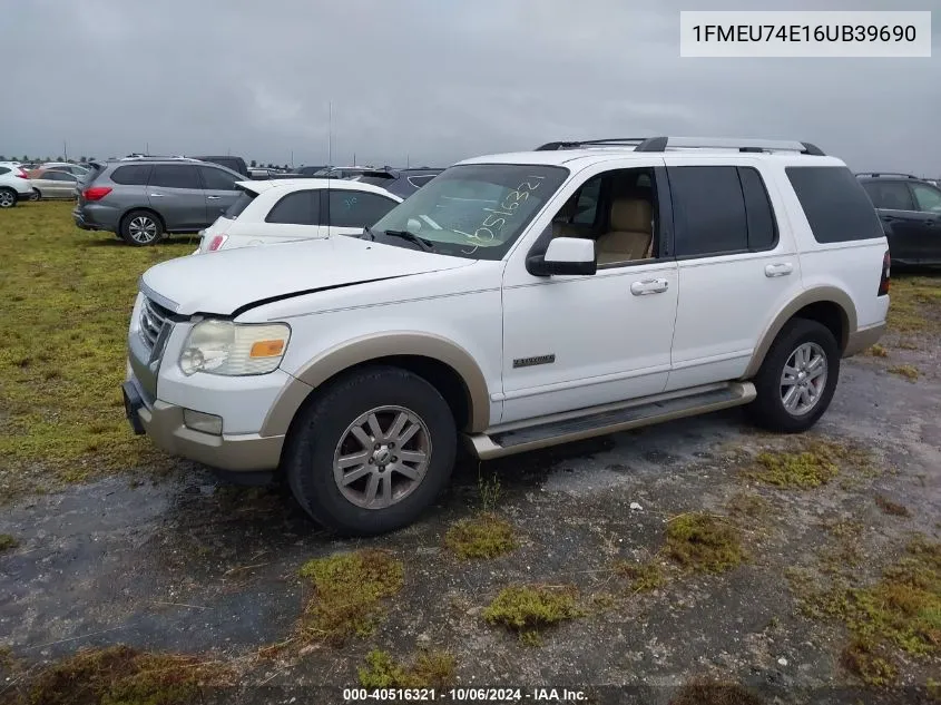 2006 Ford Explorer Eddie Bauer VIN: 1FMEU74E16UB39690 Lot: 40516321