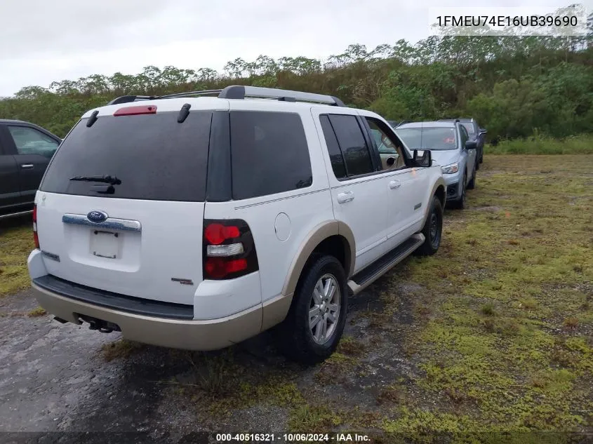 2006 Ford Explorer Eddie Bauer VIN: 1FMEU74E16UB39690 Lot: 40516321