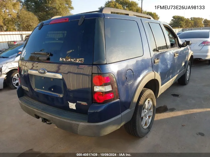 2006 Ford Explorer Xlt VIN: 1FMEU73E26UA98133 Lot: 40517439