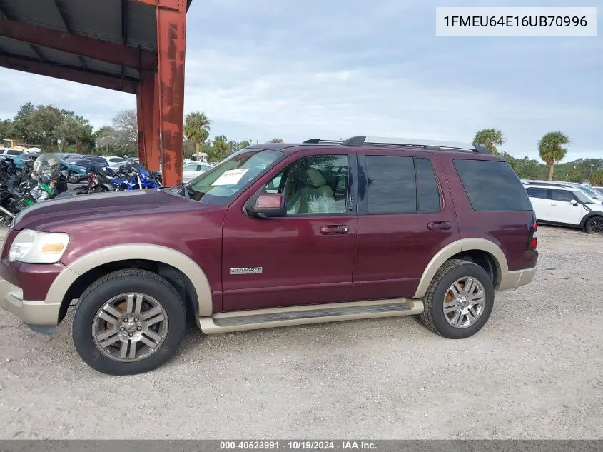 2006 Ford Explorer Eddie Bauer VIN: 1FMEU64E16UB70996 Lot: 40523991