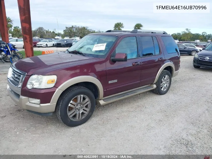 2006 Ford Explorer Eddie Bauer VIN: 1FMEU64E16UB70996 Lot: 40523991