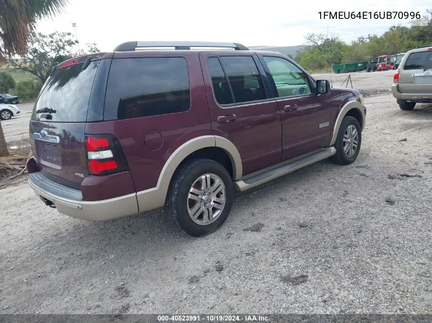 2006 Ford Explorer Eddie Bauer VIN: 1FMEU64E16UB70996 Lot: 40523991