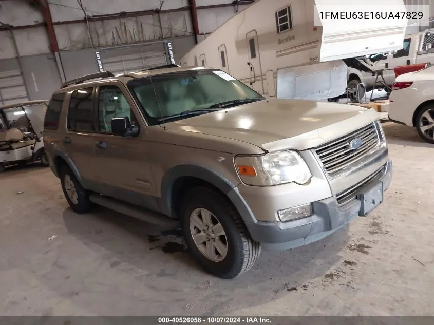 2006 Ford Explorer Xlt VIN: 1FMEU63E16UA47829 Lot: 40526058