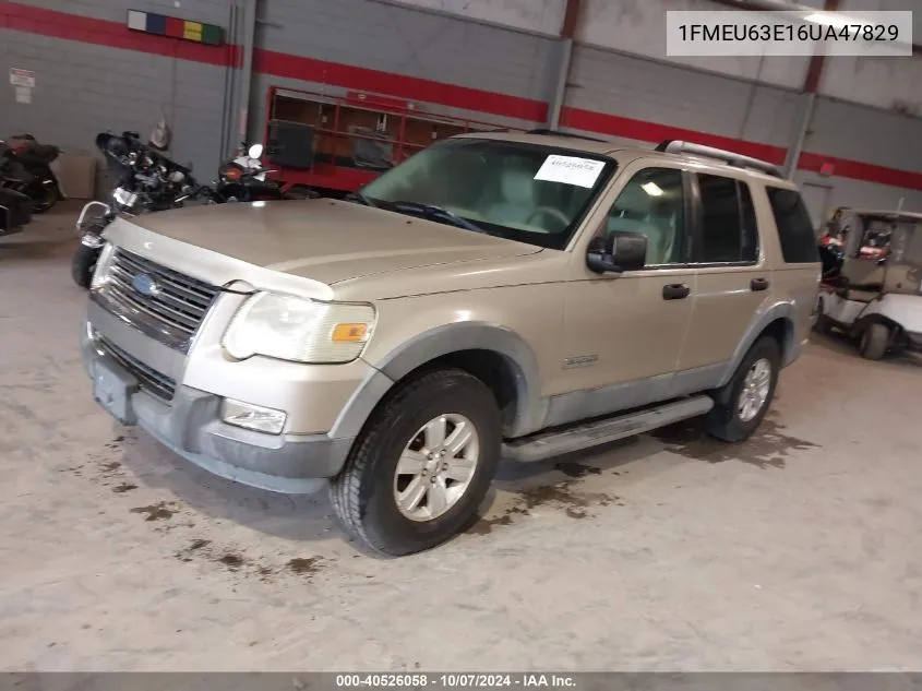 2006 Ford Explorer Xlt VIN: 1FMEU63E16UA47829 Lot: 40526058