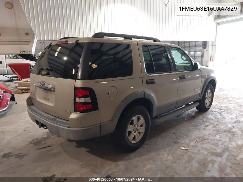 2006 Ford Explorer Xlt VIN: 1FMEU63E16UA47829 Lot: 40526058