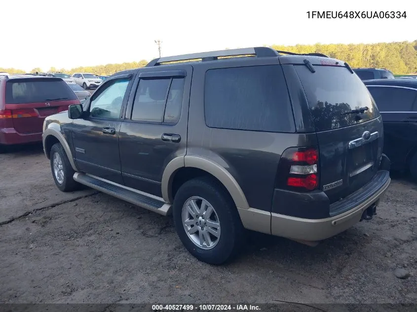 2006 Ford Explorer Eddie Bauer VIN: 1FMEU648X6UA06334 Lot: 40527499