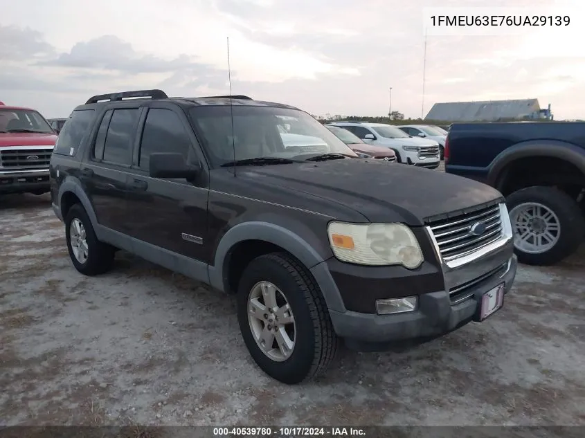 2006 Ford Explorer Xlt VIN: 1FMEU63E76UA29139 Lot: 40539780