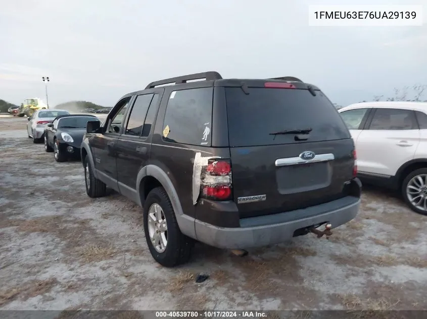 2006 Ford Explorer Xlt VIN: 1FMEU63E76UA29139 Lot: 40539780