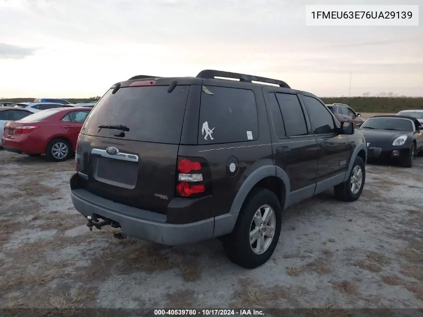 2006 Ford Explorer Xlt VIN: 1FMEU63E76UA29139 Lot: 40539780