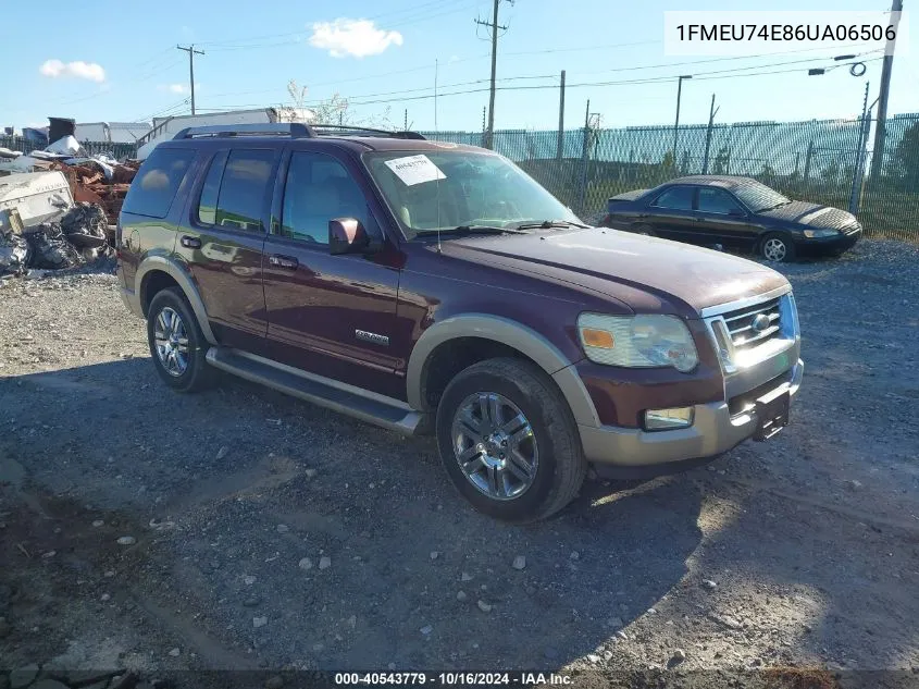 2006 Ford Explorer Eddie Bauer VIN: 1FMEU74E86UA06506 Lot: 40543779