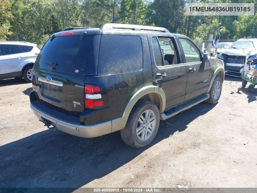 2006 Ford Explorer Eddie Bauer VIN: 1FMEU64836UB19185 Lot: 40550915