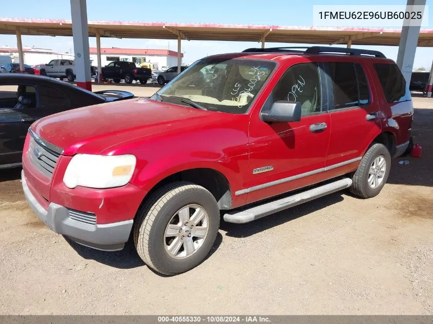 2006 Ford Explorer Xls VIN: 1FMEU62E96UB60025 Lot: 40555330