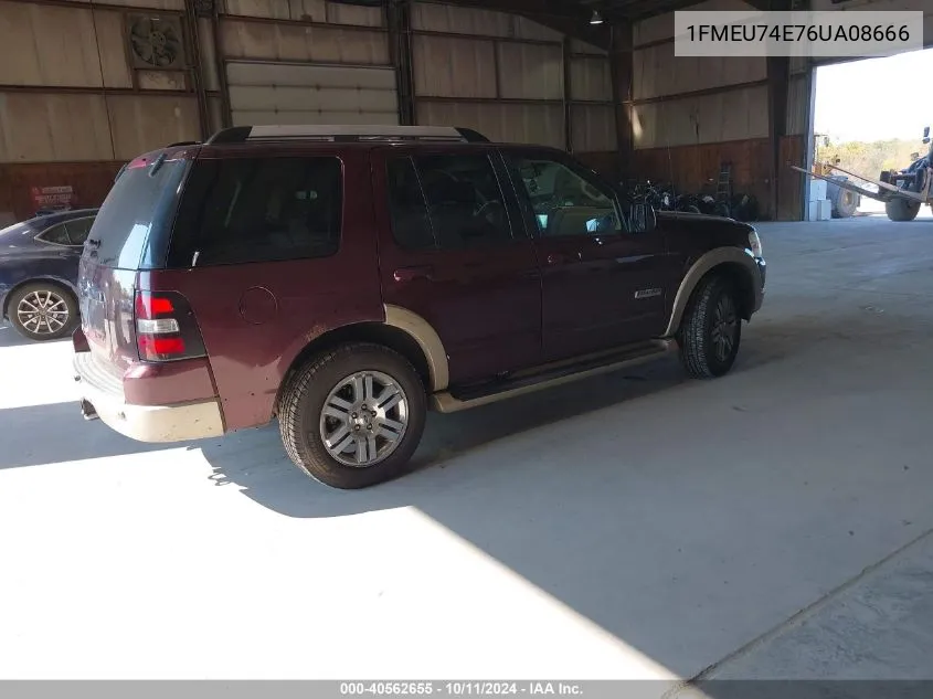 2006 Ford Explorer Eddie Bauer VIN: 1FMEU74E76UA08666 Lot: 40562655