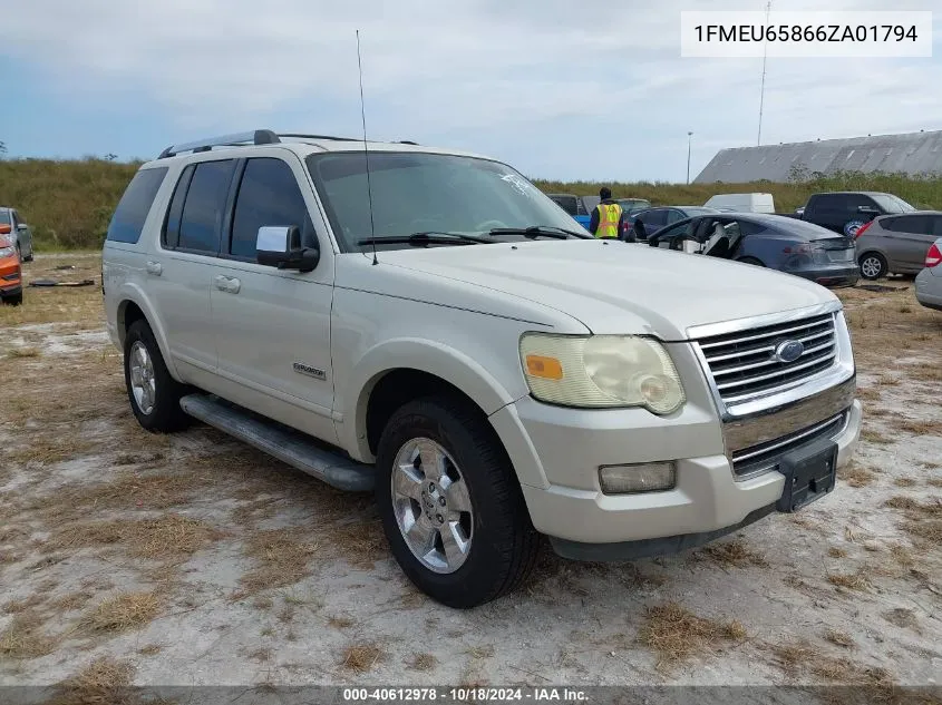 2006 Ford Explorer Limited VIN: 1FMEU65866ZA01794 Lot: 40612978