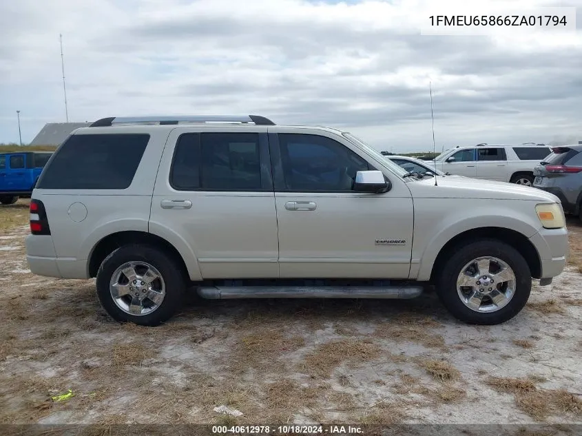 2006 Ford Explorer Limited VIN: 1FMEU65866ZA01794 Lot: 40612978