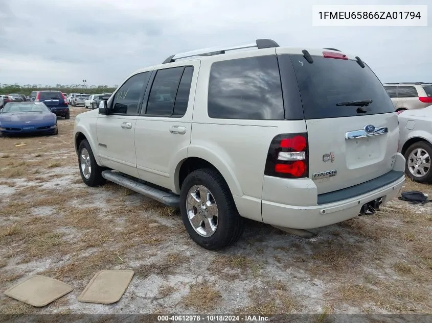 2006 Ford Explorer Limited VIN: 1FMEU65866ZA01794 Lot: 40612978