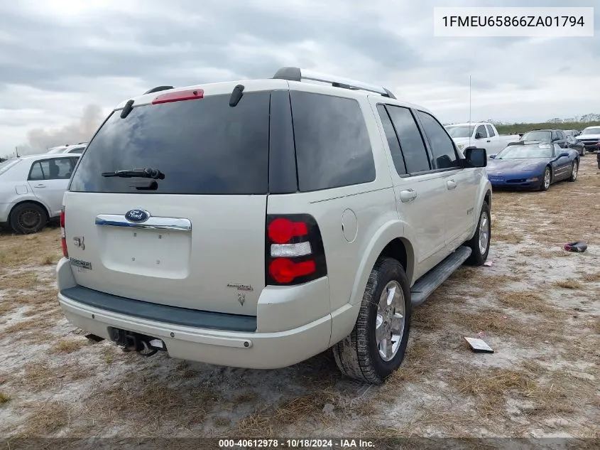 2006 Ford Explorer Limited VIN: 1FMEU65866ZA01794 Lot: 40612978