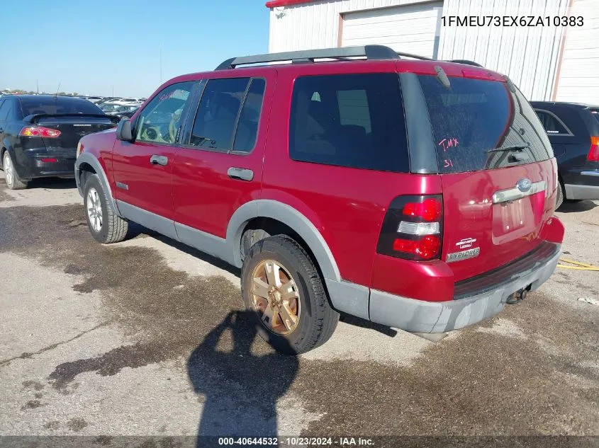 2006 Ford Explorer Xlt VIN: 1FMEU73EX6ZA10383 Lot: 40644532