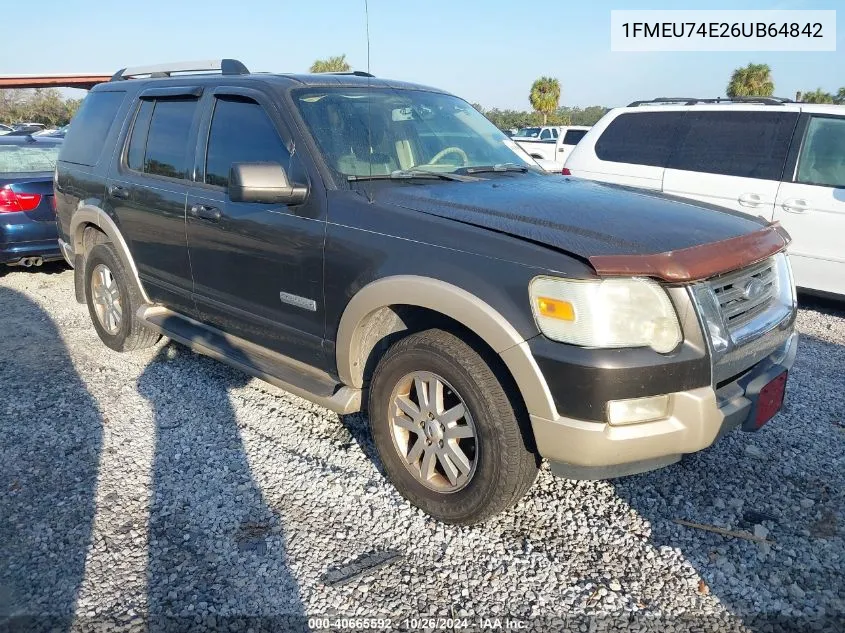 2006 Ford Explorer Eddie Bauer VIN: 1FMEU74E26UB64842 Lot: 40665592