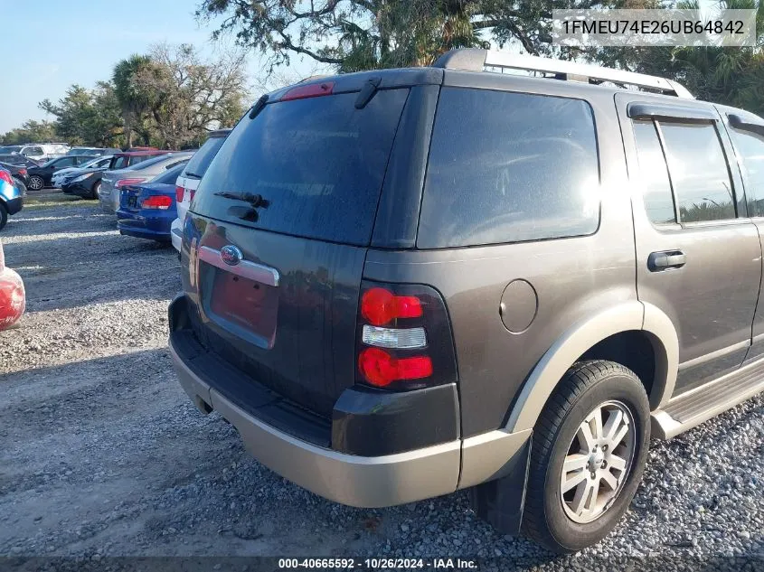 2006 Ford Explorer Eddie Bauer VIN: 1FMEU74E26UB64842 Lot: 40665592