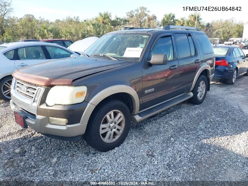 2006 Ford Explorer Eddie Bauer VIN: 1FMEU74E26UB64842 Lot: 40665592