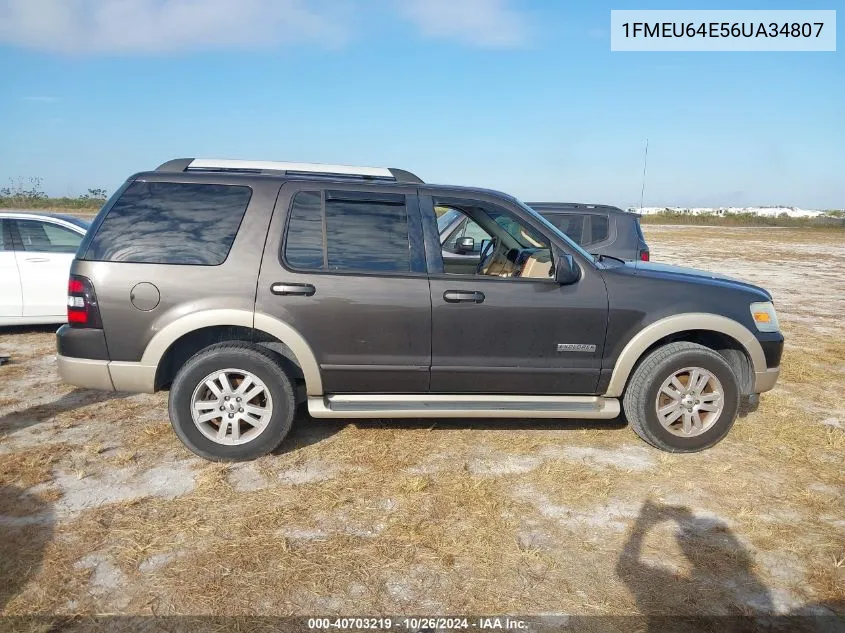 2006 Ford Explorer Eddie Bauer VIN: 1FMEU64E56UA34807 Lot: 40703219