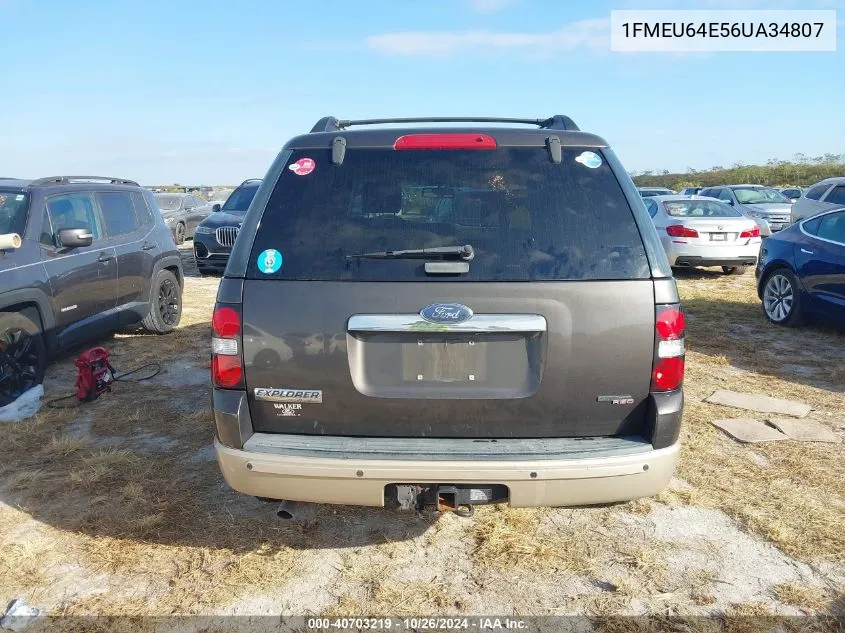 2006 Ford Explorer Eddie Bauer VIN: 1FMEU64E56UA34807 Lot: 40703219