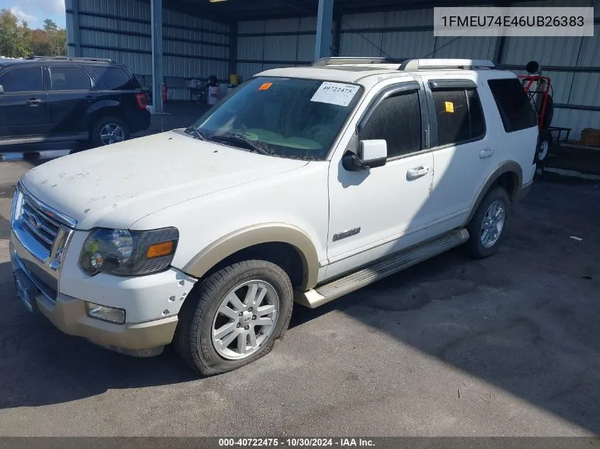 2006 Ford Explorer Eddie Bauer VIN: 1FMEU74E46UB26383 Lot: 40722475