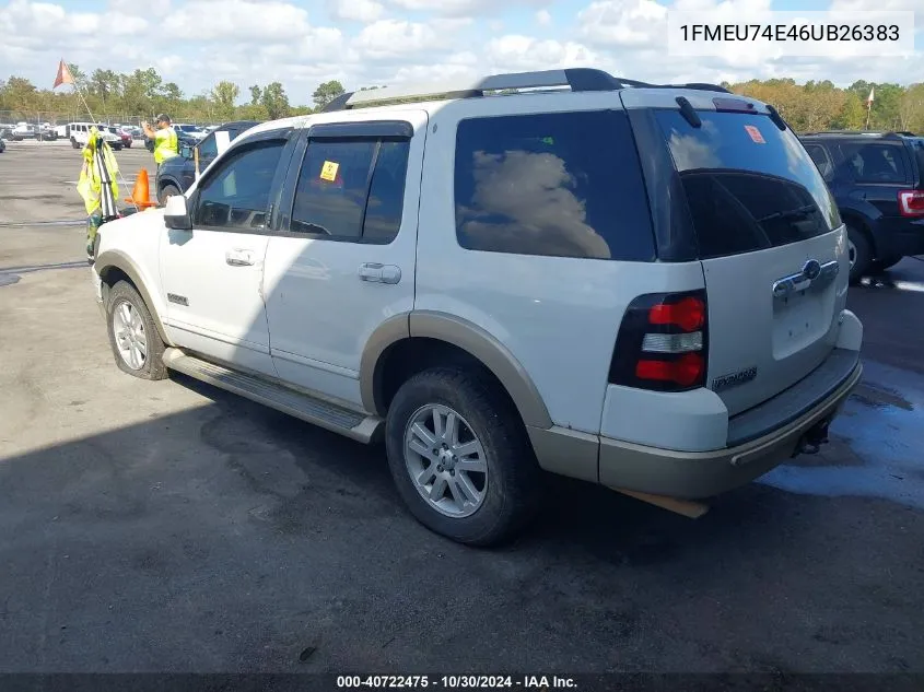 2006 Ford Explorer Eddie Bauer VIN: 1FMEU74E46UB26383 Lot: 40722475