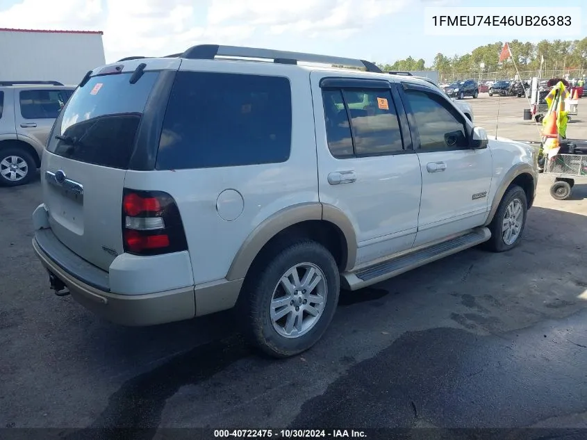 2006 Ford Explorer Eddie Bauer VIN: 1FMEU74E46UB26383 Lot: 40722475